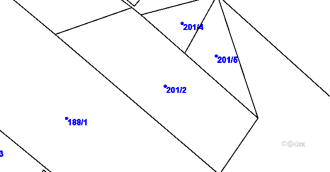 Parcela st. 201/2 v KÚ Březovice pod Bezdězem, Katastrální mapa