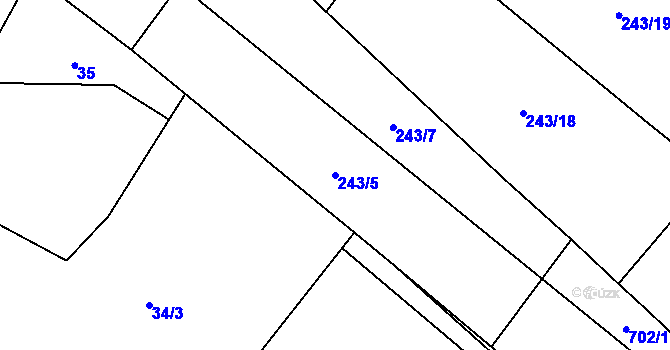 Parcela st. 243/5 v KÚ Březovice pod Bezdězem, Katastrální mapa