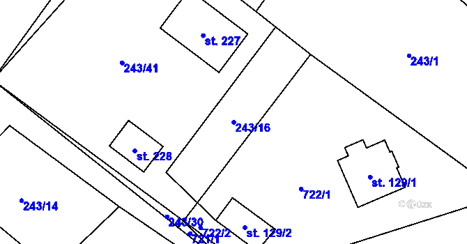 Parcela st. 243/16 v KÚ Březovice pod Bezdězem, Katastrální mapa
