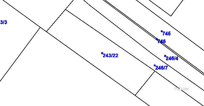 Parcela st. 243/22 v KÚ Březovice pod Bezdězem, Katastrální mapa
