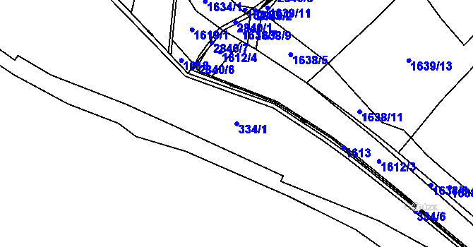 Parcela st. 334/1 v KÚ Březovice pod Bezdězem, Katastrální mapa