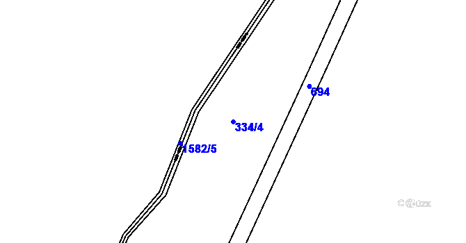 Parcela st. 334/4 v KÚ Březovice pod Bezdězem, Katastrální mapa