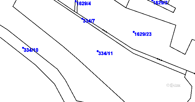 Parcela st. 334/11 v KÚ Březovice pod Bezdězem, Katastrální mapa