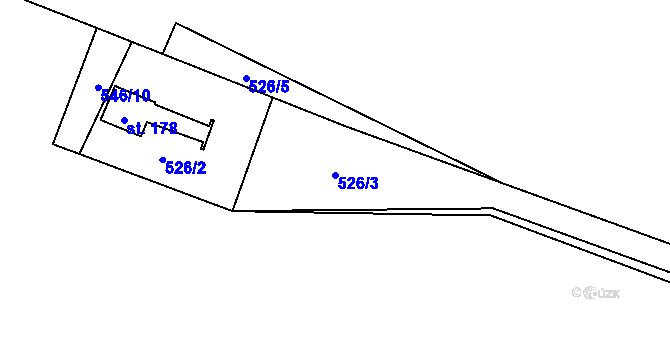 Parcela st. 526/3 v KÚ Březovice pod Bezdězem, Katastrální mapa