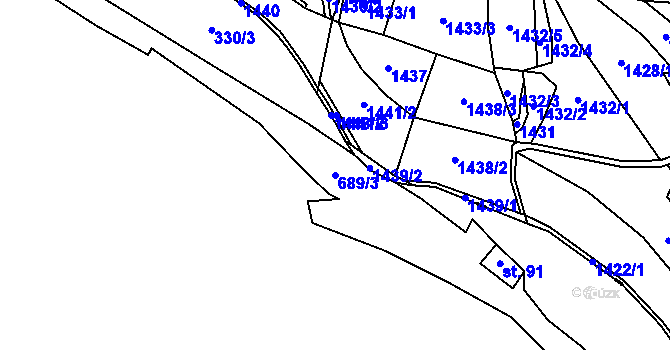 Parcela st. 689/3 v KÚ Březovice pod Bezdězem, Katastrální mapa