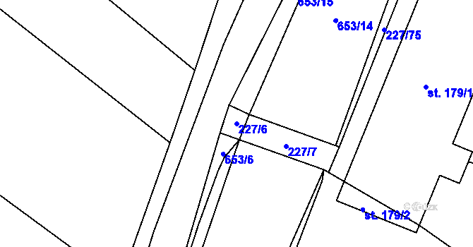 Parcela st. 227/6 v KÚ Březovice pod Bezdězem, Katastrální mapa