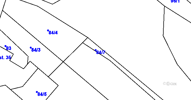 Parcela st. 84/7 v KÚ Březovice pod Bezdězem, Katastrální mapa