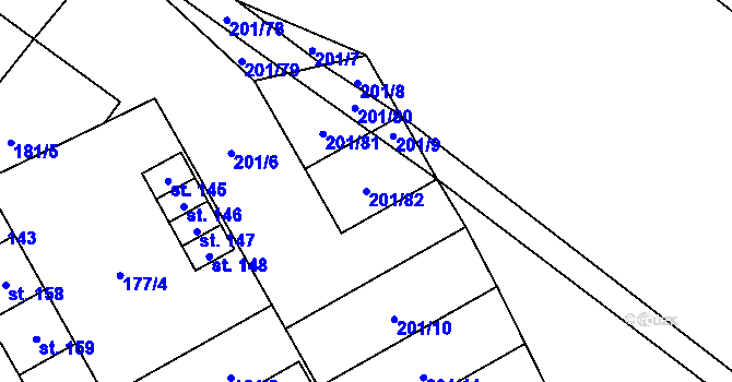 Parcela st. 201/82 v KÚ Březovice pod Bezdězem, Katastrální mapa