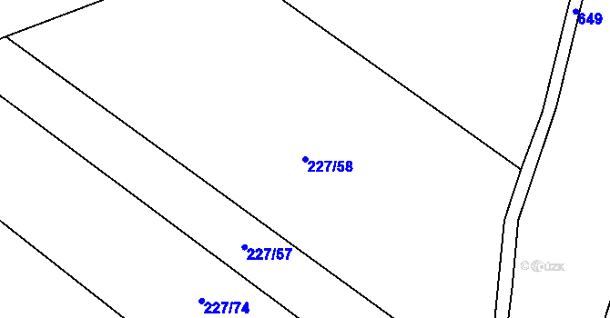 Parcela st. 227/58 v KÚ Březovice pod Bezdězem, Katastrální mapa
