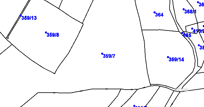 Parcela st. 359/7 v KÚ Březovice pod Bezdězem, Katastrální mapa