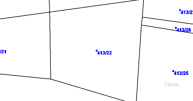 Parcela st. 413/22 v KÚ Březovice pod Bezdězem, Katastrální mapa