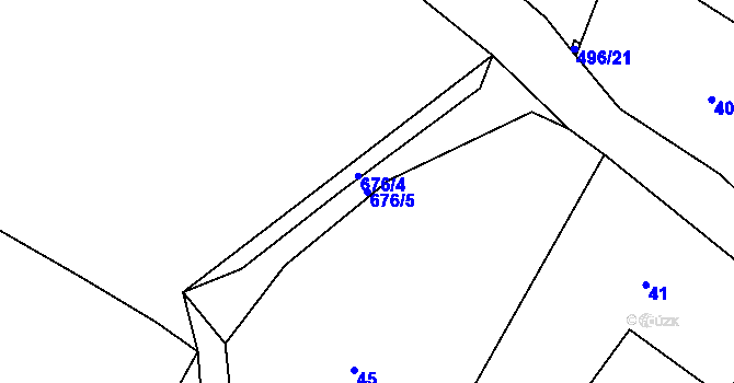 Parcela st. 676/5 v KÚ Březovice pod Bezdězem, Katastrální mapa