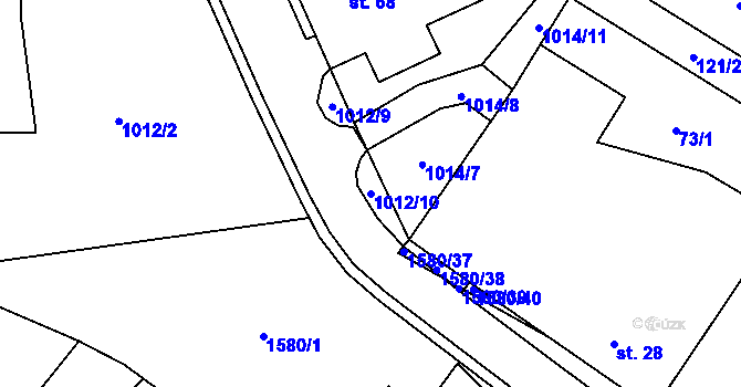 Parcela st. 1012/10 v KÚ Březské, Katastrální mapa