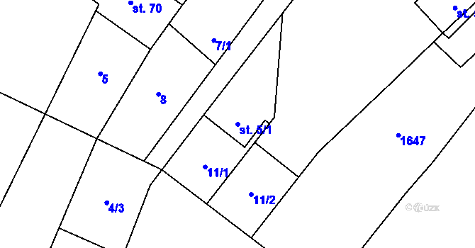 Parcela st. 5/1 v KÚ Březské, Katastrální mapa