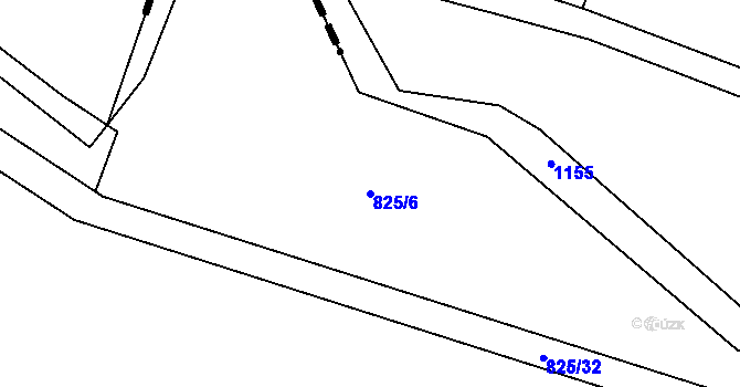 Parcela st. 825/6 v KÚ Březské, Katastrální mapa