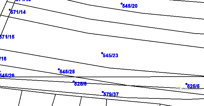 Parcela st. 545/23 v KÚ Březské, Katastrální mapa