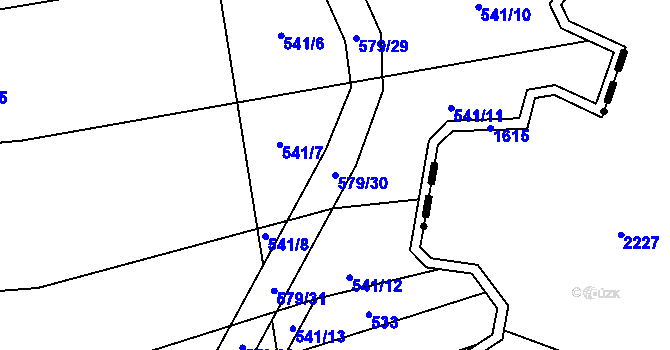 Parcela st. 579/30 v KÚ Březské, Katastrální mapa