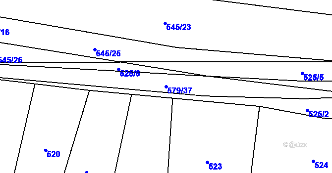 Parcela st. 579/37 v KÚ Březské, Katastrální mapa