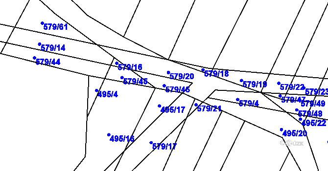 Parcela st. 579/46 v KÚ Březské, Katastrální mapa
