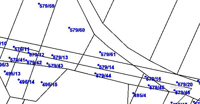 Parcela st. 579/61 v KÚ Březské, Katastrální mapa