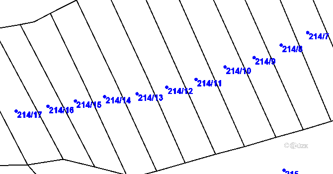 Parcela st. 214/12 v KÚ Ladín, Katastrální mapa