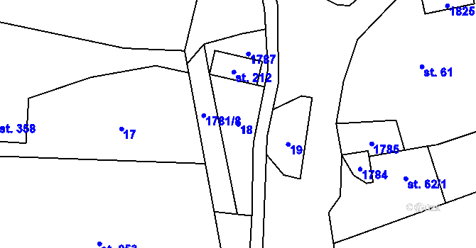 Parcela st. 18 v KÚ Březůvky, Katastrální mapa