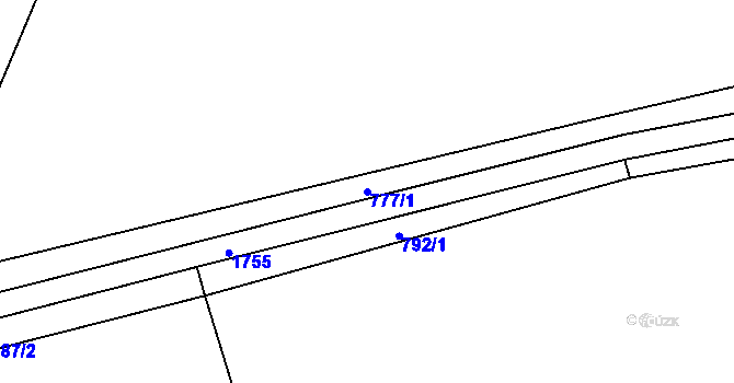 Parcela st. 777/1 v KÚ Březůvky, Katastrální mapa