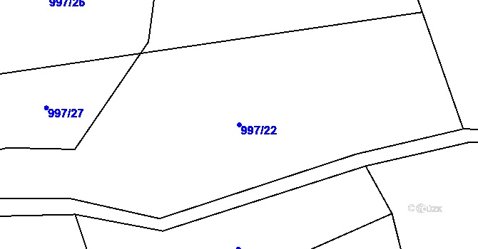 Parcela st. 997/22 v KÚ Březůvky, Katastrální mapa