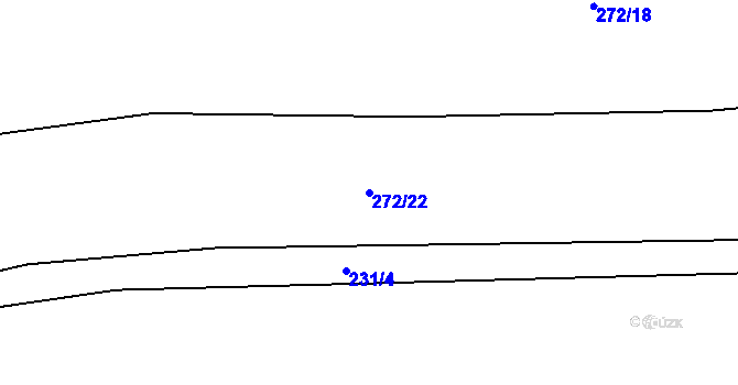 Parcela st. 272/22 v KÚ Březůvky, Katastrální mapa