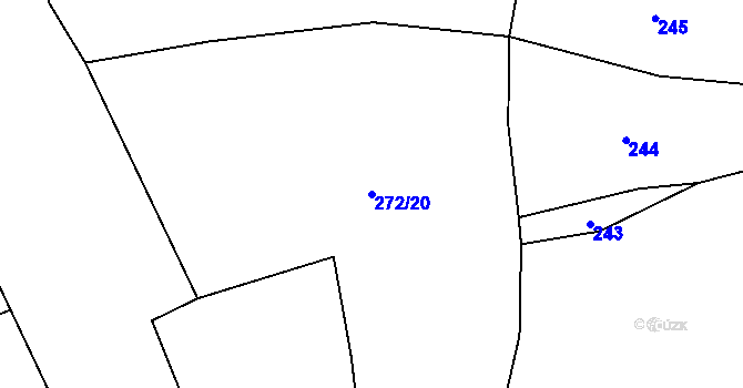 Parcela st. 272/20 v KÚ Březůvky, Katastrální mapa