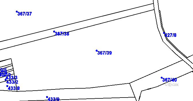 Parcela st. 367/39 v KÚ Břežany u Rakovníka, Katastrální mapa