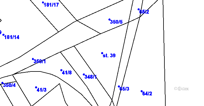 Parcela st. 39 v KÚ Břežany u Žatce, Katastrální mapa