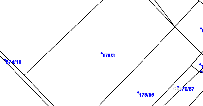 Parcela st. 178/3 v KÚ Číňov, Katastrální mapa