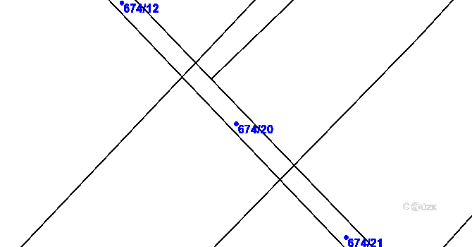 Parcela st. 674/20 v KÚ Číňov, Katastrální mapa