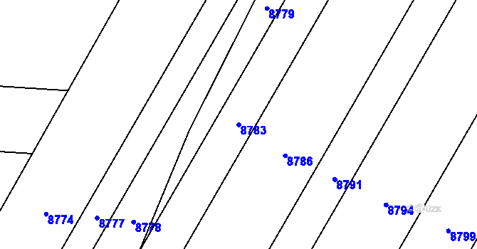 Parcela st. 8783 v KÚ Břežany u Znojma, Katastrální mapa