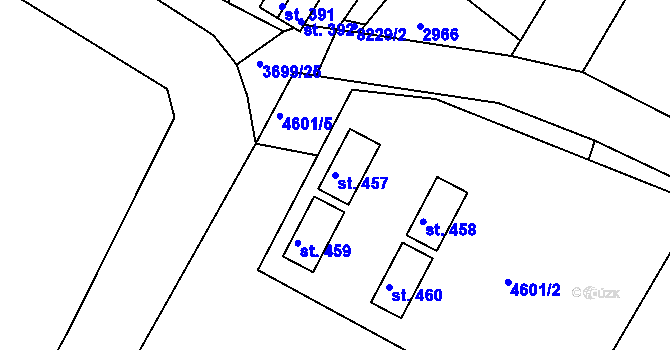 Parcela st. 457 v KÚ Břežany u Znojma, Katastrální mapa