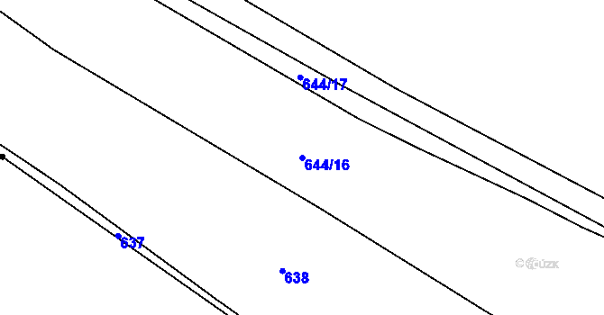 Parcela st. 644/16 v KÚ Břežany I, Katastrální mapa