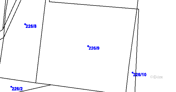 Parcela st. 226/9 v KÚ Břežany nad Ohří, Katastrální mapa