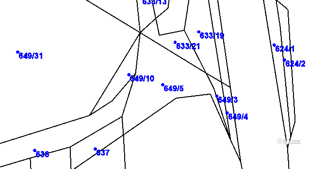 Parcela st. 649/5 v KÚ Břežany nad Ohří, Katastrální mapa