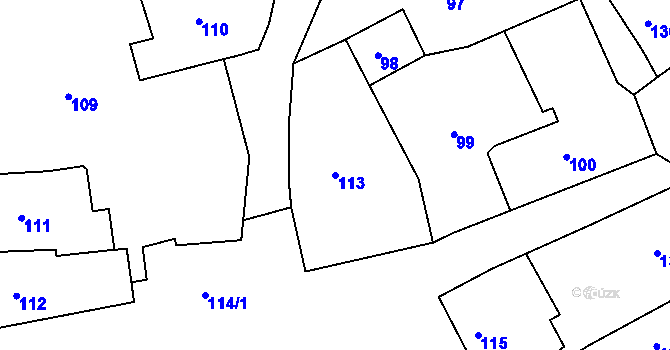 Parcela st. 113 v KÚ Břidličná, Katastrální mapa