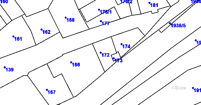 Parcela st. 172 v KÚ Břidličná, Katastrální mapa