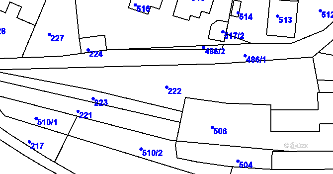 Parcela st. 222 v KÚ Břidličná, Katastrální mapa