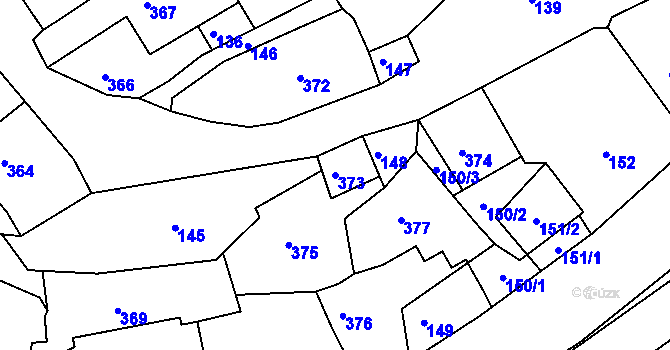 Parcela st. 373 v KÚ Břidličná, Katastrální mapa