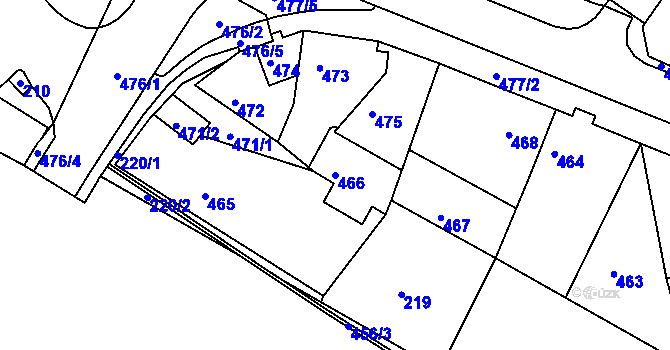 Parcela st. 466 v KÚ Břidličná, Katastrální mapa