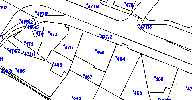 Parcela st. 468 v KÚ Břidličná, Katastrální mapa