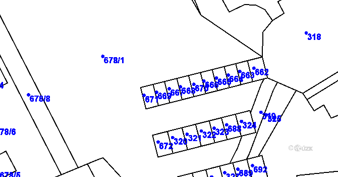 Parcela st. 667 v KÚ Břidličná, Katastrální mapa