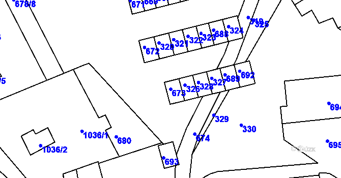 Parcela st. 673 v KÚ Břidličná, Katastrální mapa