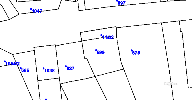 Parcela st. 699 v KÚ Břidličná, Katastrální mapa
