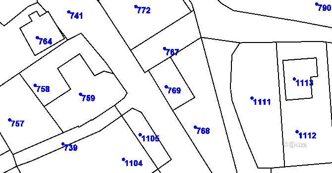 Parcela st. 769 v KÚ Břidličná, Katastrální mapa