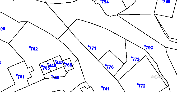 Parcela st. 771 v KÚ Břidličná, Katastrální mapa
